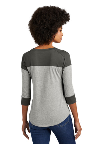 New Era Ladies Heritage Blend 3/4-Sleeve Baseball Raglan Tee (Graphite/ Light Graphite Twist)