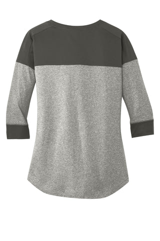 New Era Ladies Heritage Blend 3/4-Sleeve Baseball Raglan Tee (Graphite/ Light Graphite Twist)