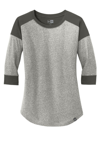 New Era Ladies Heritage Blend 3/4-Sleeve Baseball Raglan Tee (Graphite/ Light Graphite Twist)