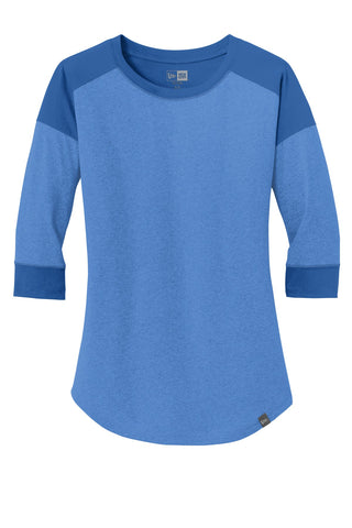 New Era Ladies Heritage Blend 3/4-Sleeve Baseball Raglan Tee (Royal/ Royal Heather)