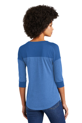 New Era Ladies Heritage Blend 3/4-Sleeve Baseball Raglan Tee (Royal/ Royal Heather)