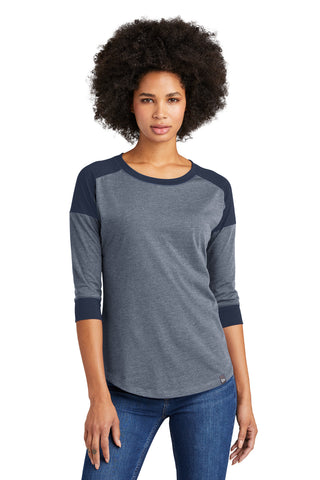 New Era Ladies Heritage Blend 3/4-Sleeve Baseball Raglan Tee (True Navy/ True Navy Twist)