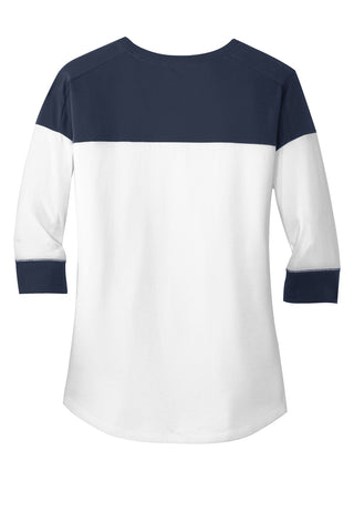 New Era Ladies Heritage Blend 3/4-Sleeve Baseball Raglan Tee (True Navy/ White)