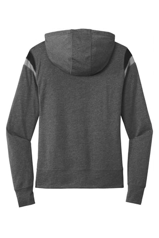 New Era Ladies Heritage Blend Varsity Hoodie (Black Heather/ Black/ Shadow Grey Heather)