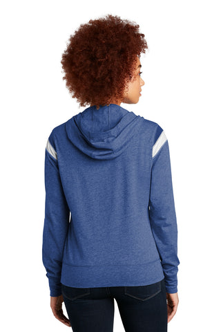 New Era Ladies Heritage Blend Varsity Hoodie (Royal Heather/ Royal/ White)