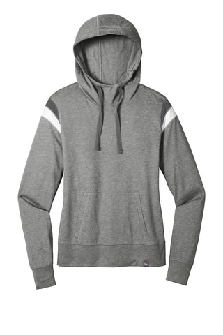 New Era Ladies Heritage Blend Varsity Hoodie (Shadow Grey Heather/ Graphite/ White)