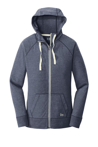 New Era Ladies Sueded Cotton Blend Full-Zip Hoodie (True Navy Heather)