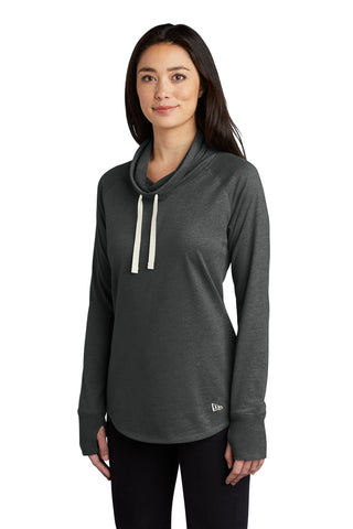 New Era Ladies Sueded Cotton Blend Cowl Tee (Black Heather)