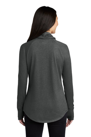 New Era Ladies Sueded Cotton Blend Cowl Tee (Black Heather)