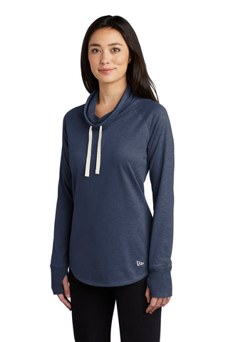 New Era Ladies Sueded Cotton Blend Cowl Tee (True Navy Heather)