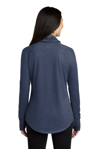 New Era Ladies Sueded Cotton Blend Cowl Tee (True Navy Heather)