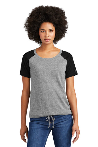 New Era Ladies Tri-Blend Performance Cinch Tee (Shadow Grey/ Black)