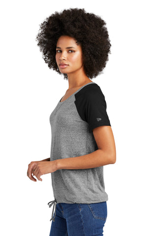 New Era Ladies Tri-Blend Performance Cinch Tee (Shadow Grey/ Black)