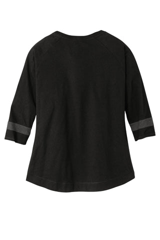 New Era Ladies Tri-Blend 3/4-Sleeve Tee (Black Solid/ Graphite)