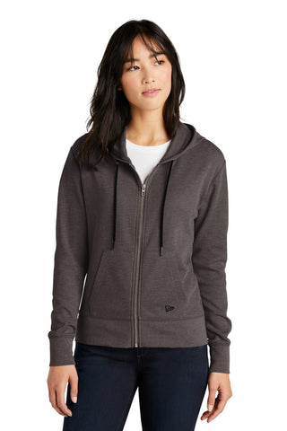 New Era Ladies Thermal Full-Zip Hoodie (Black Heather)