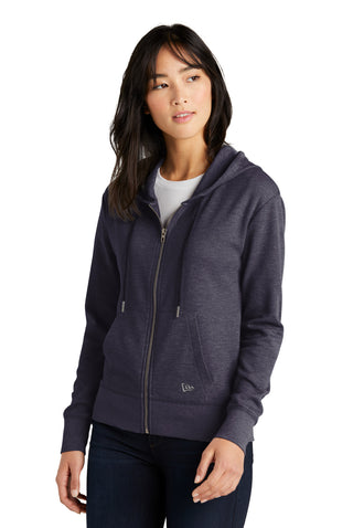 New Era Ladies Thermal Full-Zip Hoodie (True Navy Heather)