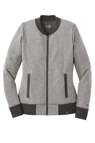 New Era Ladies French Terry Baseball Full-Zip (Light Graphite Twist/ Graphite)