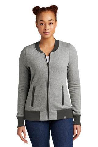 New Era Ladies French Terry Baseball Full-Zip (Light Graphite Twist/ Graphite)