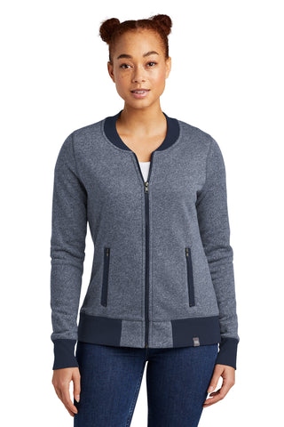 New Era Ladies French Terry Baseball Full-Zip (True Navy Twist/ True Navy)