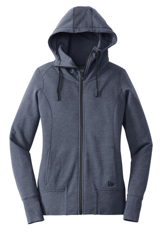 New Era Ladies Tri-Blend Fleece Full-Zip Hoodie (True Navy Heather)