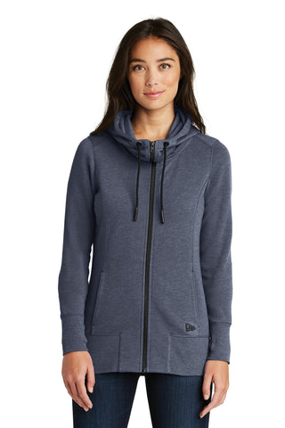 New Era Ladies Tri-Blend Fleece Full-Zip Hoodie (True Navy Heather)