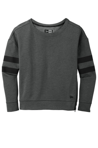 New Era Ladies Tri-Blend Fleece Varsity Crew (Black Heather)