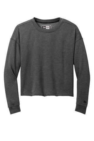 New Era Ladies Tri-Blend Fleece Crop Crew (Black Heather)