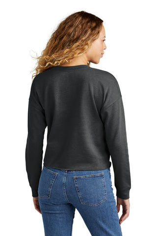 New Era Ladies Tri-Blend Fleece Crop Crew (Black Heather)