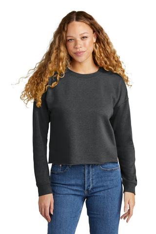 New Era Ladies Tri-Blend Fleece Crop Crew (Black Heather)