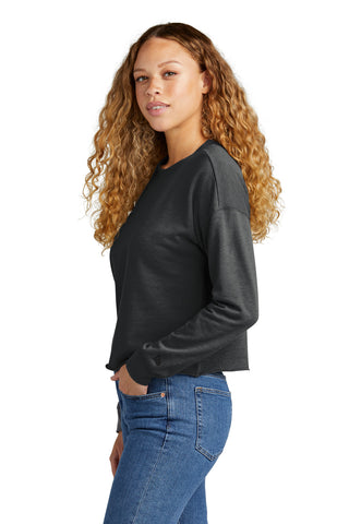 New Era Ladies Tri-Blend Fleece Crop Crew (Black Heather)