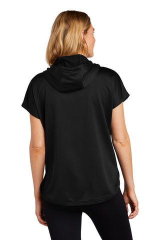 New Era Ladies Performance Terry Short Sleeve Hoodie (Black)