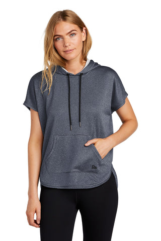 New Era Ladies Performance Terry Short Sleeve Hoodie (True Navy Heather)