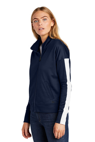 New Era Ladies Track Jacket (True Navy/ White)