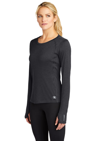 OGIO Ladies Long Sleeve Pulse Crew (Blacktop)