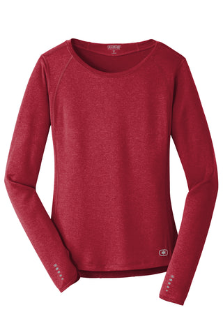 OGIO Ladies Long Sleeve Pulse Crew (Ripped Red)