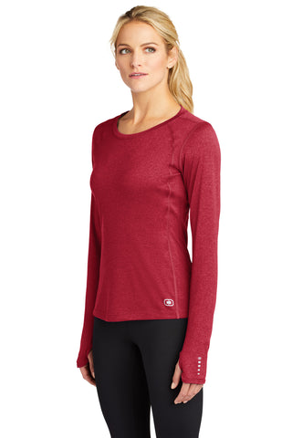 OGIO Ladies Long Sleeve Pulse Crew (Ripped Red)