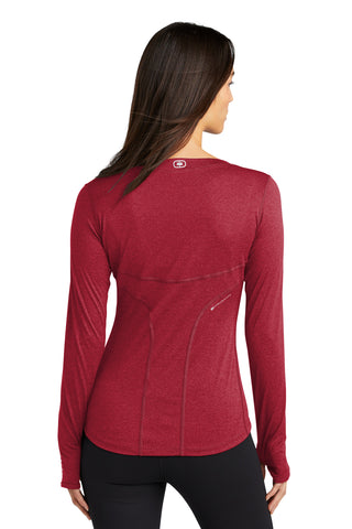 OGIO Ladies Long Sleeve Pulse Crew (Ripped Red)