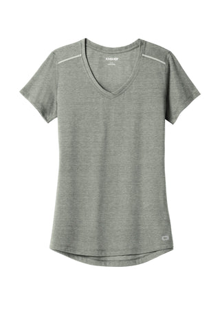 OGIO Ladies Peak V-Neck Tee (Gear Grey Heather)