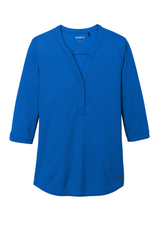 OGIO Ladies Jewel Henley (Electric Blue)