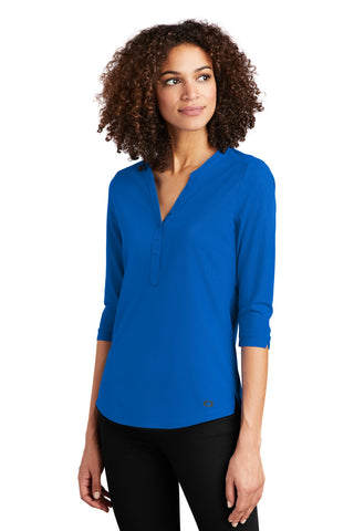 OGIO Ladies Jewel Henley (Electric Blue)