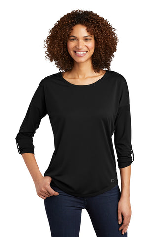 OGIO Ladies Gravitate Scoop 3/4-Sleeve (Blacktop)