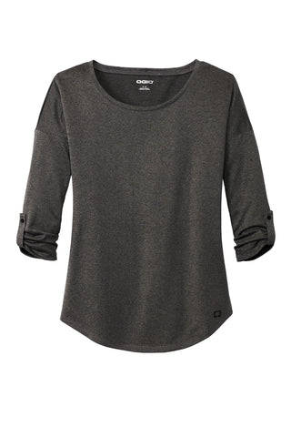 OGIO Ladies Gravitate Scoop 3/4-Sleeve (Dark Heather Grey)