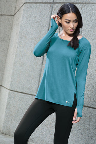 OGIO Ladies Luuma Long Sleeve Tunic (Petrol Grey Heather)