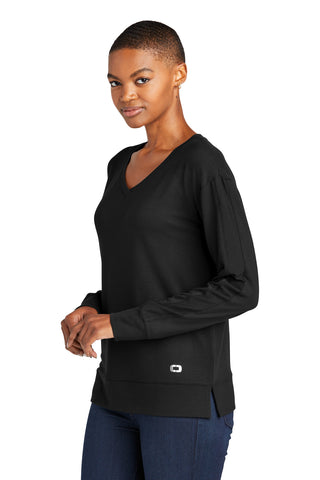 OGIO Ladies Luuma Flex Long Sleeve V-Neck (Blacktop)