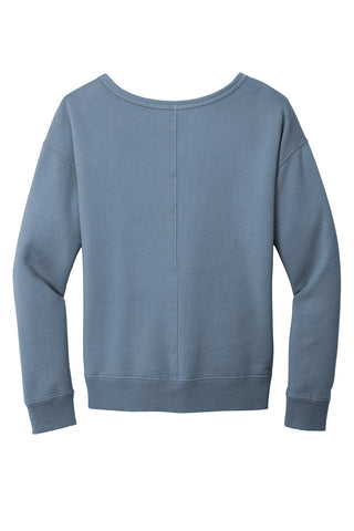 Port & Company Ladies Beach Wash Garment-Dyed V-Neck Sweatshirt (Faded Denim)