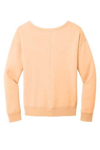 Port & Company Ladies Beach Wash Garment-Dyed V-Neck Sweatshirt (Peach)