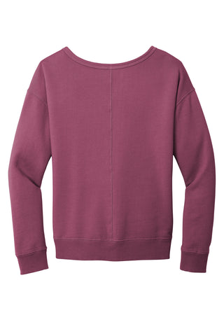 Port & Company Ladies Beach Wash Garment-Dyed V-Neck Sweatshirt (Vintage Raspberry)