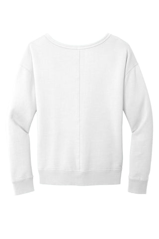 Port & Company Ladies Beach Wash Garment-Dyed V-Neck Sweatshirt (White)