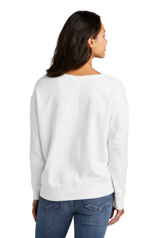 Port & Company Ladies Beach Wash Garment-Dyed V-Neck Sweatshirt (White)