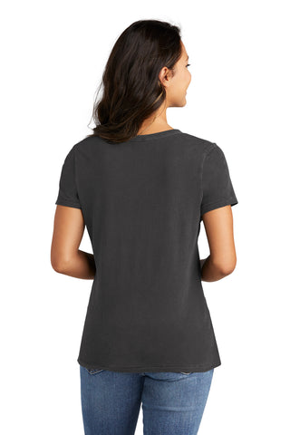 Port & Company Ladies Beach Wash Garment-Dyed V-Neck Tee (Coal)